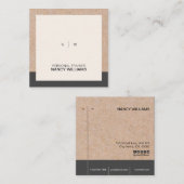 クラフト印刷ミニマリストのクリーンレイアウトモダン スクエア名刺 (正面/裏面)