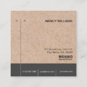 クラフト印刷ミニマリストのクリーンレイアウトモダン スクエア名刺 (裏面)