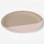 クラフト及びピンクのパステルは使い捨て可能な紙皿を浸しました ペーパープレート (アングル)