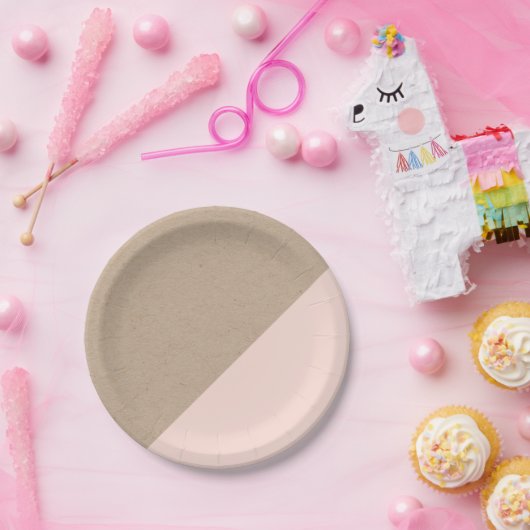 クラフト及びピンクのパステルは使い捨て可能な紙皿を浸しました ペーパープレート (パーティー)