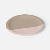 クラフト及びピンクのパステルは使い捨て可能な紙皿を浸しました ペーパープレート (アングル)