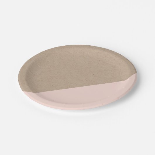 クラフト及びピンクのパステルは使い捨て可能な紙皿を浸しました ペーパープレート (アングル)