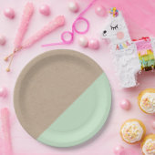 クラフト及びミントのパステルは使い捨て可能な紙皿を浸しました ペーパープレート (パーティー)