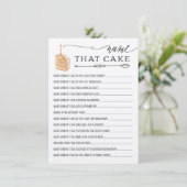 クラフト名素朴ザケーキブライダルシャワーゲーム エンクロージャーカード (スタンド正面)