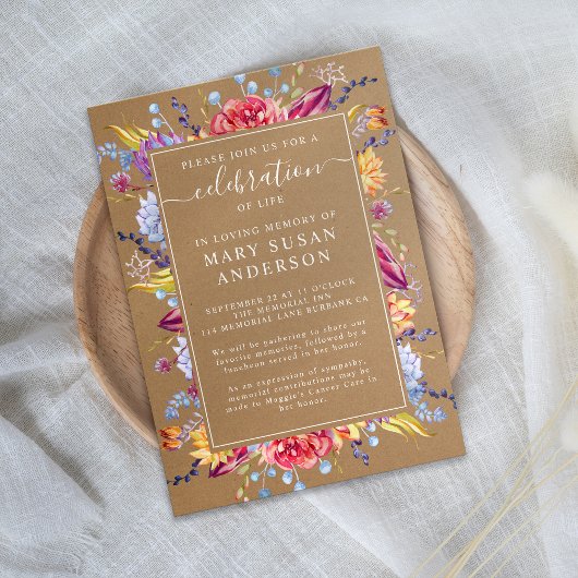 クラフト多肉類お祝いメモリアル 招待状