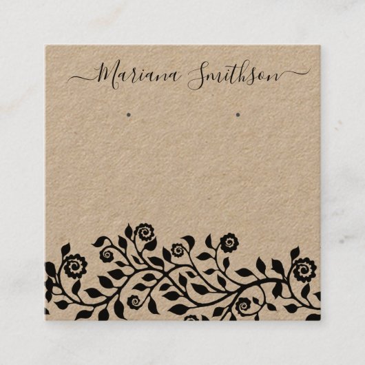 クラフト大素朴ブライダルイヤリング表示カード スクエア名刺 (正面)