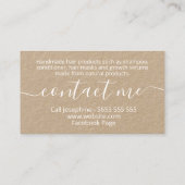 クラフト天然手作りヘアー製品の花 名刺 (裏面)