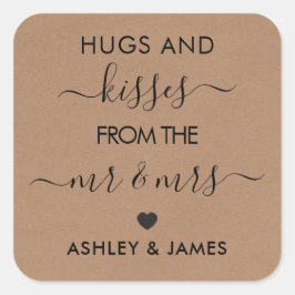 クラフト夫妻のハグとキスラベル スクエアシール
