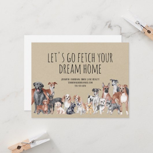 クラフト実在紙エステートドッグスマーケティング カード (正面/裏面インサイチュ)