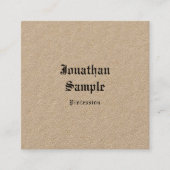 クラフト実在紙クラシックノスタルジーヴィンテージテンプレート スクエア名刺 (正面)