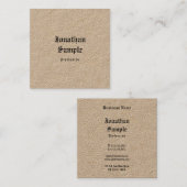 クラフト実在紙クラシックノスタルジーヴィンテージテンプレート スクエア名刺 (正面/裏面)