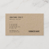 クラフト実在紙プロフェッショナルモダンテンプレートシック 名刺 (正面)