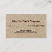 クラフト専門のピンクの花のカメラのカメラマン 名刺 (裏面)