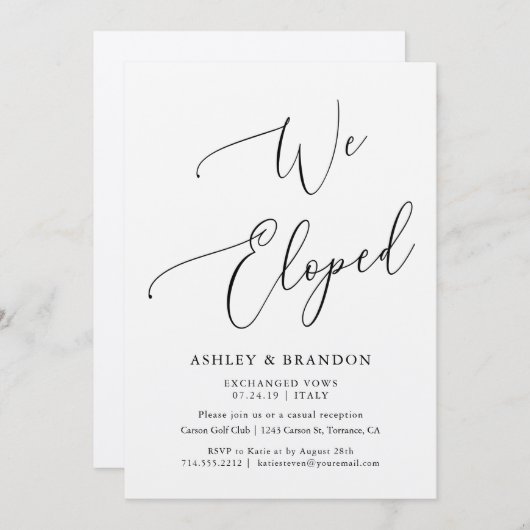 クラフト式 挙式報告カード | 私たち式を挙げました 招待状 (正面/裏面)