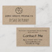 クラフト手作りゼロ廃棄物 名刺 (正面/裏面)