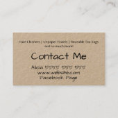 クラフト手作りゼロ廃棄物 名刺 (裏面)