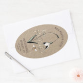 クラフト春ハニーラベル付きスノードロップフラワービー 楕円形シール (封筒)