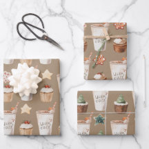 クラフト暖素朴かい居心地の良いホットココアカップケーキCookie