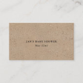 クラフト書道おむつラッフルエンクロージャカード 名刺 (裏面)