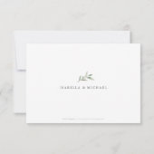 クラフト書道素朴な緑の結婚式RSVP 出欠カード (裏面)