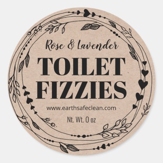 クラフト有機手作りトイレめまい爆弾ラベル ラウンドシール (正面)