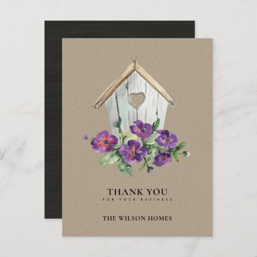 クラフト木造フローラバードハウス不動産仲介業者サンキュー 案内ポストカード (正面/裏面)