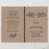 クラフト段ボールヴィンテージフローラフレームとイニシャル (正面)