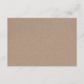 クラフト段ボール上の白いインク結婚フローラ エンクロージャーカード (裏面)