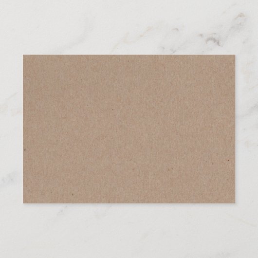 クラフト段ボール上の白いインク結婚フローラ エンクロージャーカード (裏面)