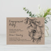 クラフト段ボール結婚フローラ婚約パーティ 招待状 (スタンド正面)