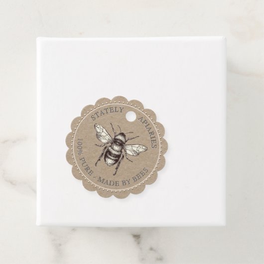 クラフト点々のあるヴィンテージ縁どアピアジャールネックラベル フェイバータグ (インサイチュ)