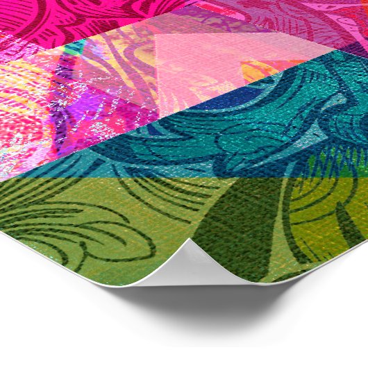 クラフト熱狂するレディカラフルパタ鮮やかーン ポスター (角)