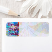 クラフト熱狂するレディーブルーパープルバタフライシェブロンコール ラベル (インサイチュ)