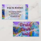 クラフト熱狂するレディーブルーパープルバタフライシェブロンコール 名刺 (正面/裏面)