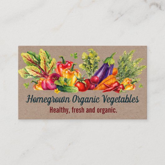 クラフト生野菜が自家栽培 名刺 (正面)