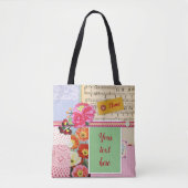 クラフト用品のトートバッグ-ヴィンテージコラージュ トートバッグ (正面)