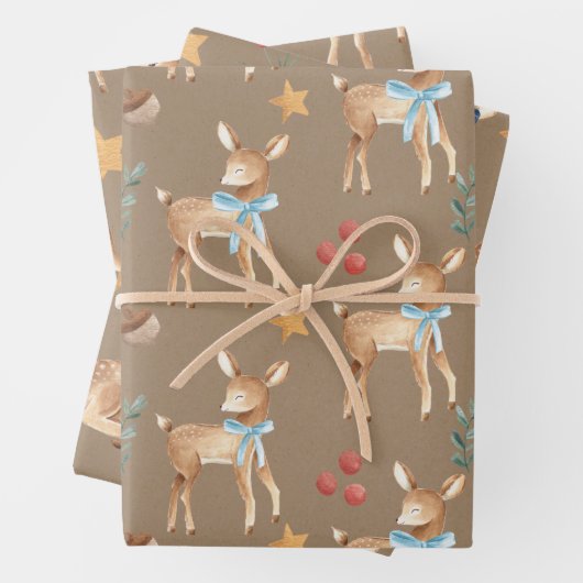 クラフト男の赤ちゃん初めてのクリスマストナカイパーティー ラッピングペーパーシート (インサイチュ)