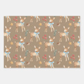 クラフト男の赤ちゃん初めてのクリスマストナカイパーティー ラッピングペーパーシート (正面)