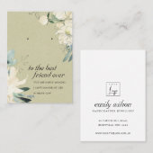 クラフト白フローラ友達イヤリングディスプレイカード プレイスカード (正面/裏面)