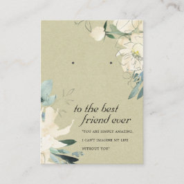 クラフト白フローラ友達イヤリングディスプレイカード プレイスカード