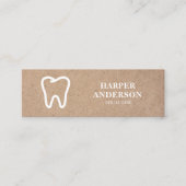 クラフト白モダン歯アイコン歯科用ミニビジネス スキニー名刺 (正面)