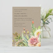 クラフト砂漠多肉質のサボテンの葉カップルのシャワー 招待状 (スタンド正面)