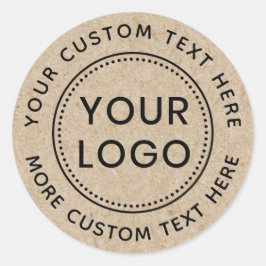 クラフト紙あなたのカスタムロゴ円形文字を見る ラウンドシール