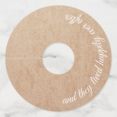 クラフト紙と彼らは後に幸せに暮らした ワイングラスタグ (正面)