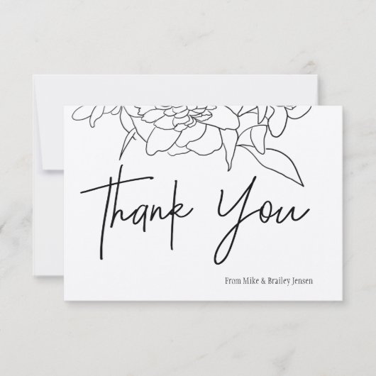 クラフト紙のサンキューカード - フラット サンキューカード (正面)