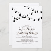 クラフト紙のストリングライト 現代の結婚式招待状 招待状 (正面/裏面)