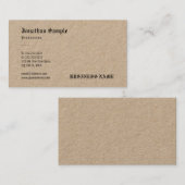 クラフト紙のノスタルジックで古い英国の文字のテンプレート 名刺 (正面/裏面)