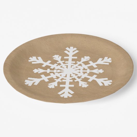 クラフト紙の一見の素朴な雪片 ペーパープレート (アングル)