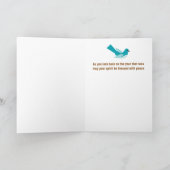 クラフト紙の一見のRoshモダンなHashanahの青い鳥 シーズンカード (内部)