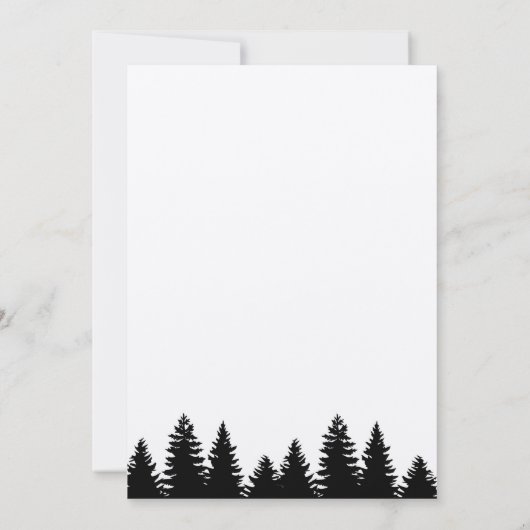 クラフト紙の引っ越しました山の招待状カード 招待状 (裏面)